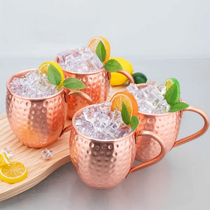 350/550ML Moscow Wine Glass Mule Mug Pure Copper Cocktail Cup Creative Hammer Point Texture Bar Beer Cold Drink Glasses