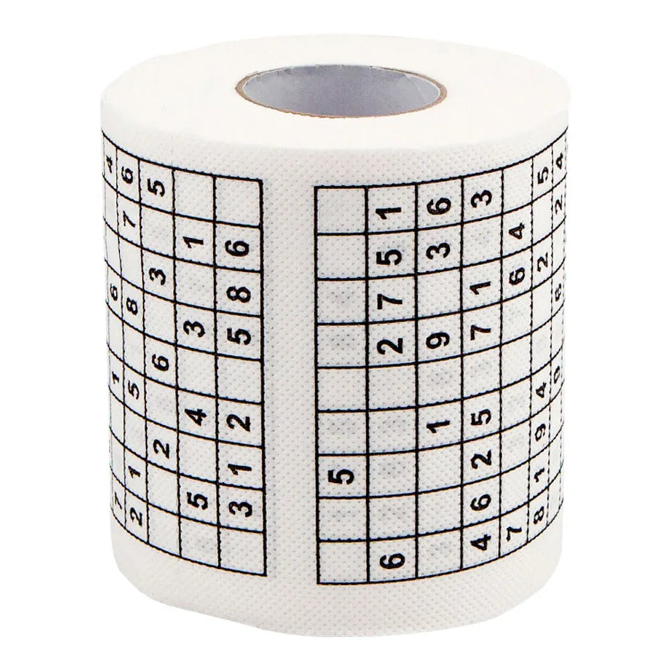 Sudoku game toilet paper, office and home puzzle roll paper, home creative fun toilet paper, wood pulp toilet paper