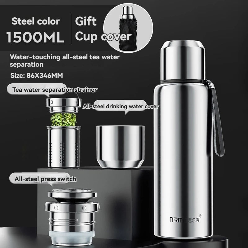 1.5L Thermos Bottle For Tea Stainless Stee Insulated Coffee Bottle Hot Water Bottles Vacuum Flask Mug Thermal Containers Cup