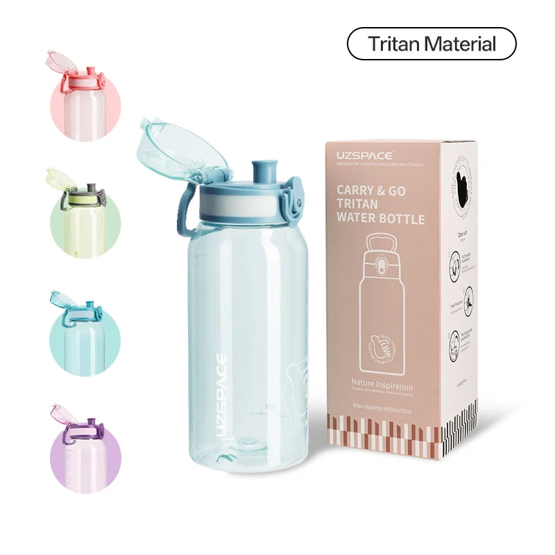 New UZ 1L BPA-Free Water Bottle Portable Leakproof Sports Drink Bottle Large Capacity Plastic Cup for School Travel Climbing Gym