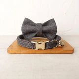 Personalized Name Dog & Cat Collar - Premium Bow Tie Free Engraving ID Name Tag Thick Suit Fiber Material Pets Accessory Collar