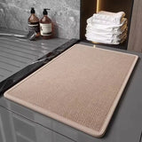 8mm Quick Dry Braided Standing Rug Bathroom Door Mat Water Absorbent Shower Non-slip Bath Mat