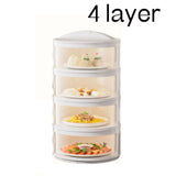 Anti Fly Vegetable Cover Food Insulation Covers 3/4/5 Layer Transparent Stackable Dustproof Leftovers Food Storage Box Container