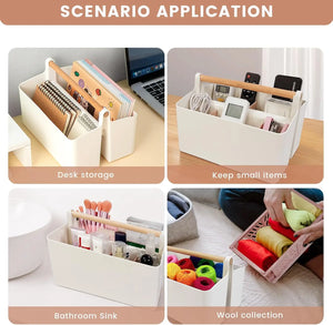 3 Pack Craft Organizers and Storage Set Portable Plastic Art Caddy with Handle & 2 Foldable Art Supply Storage Box Art Bin Craft