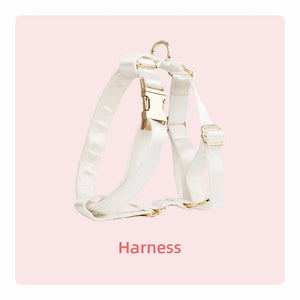 Bowtie Dog Collar Leash Harness White Unique Style Necklace with Detachable Bow Tie for Puppy Small Medium Large Dogs Wedding