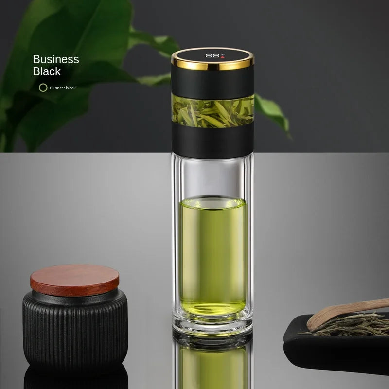 Tea Infuser Vacuum Flask Temperature LED Display 450ml Insulated Cup Stainless Steel Tumbler Thermos Bottle Travel Coffee Mug