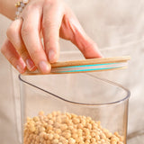 Hermetic Containers for Food Storage Pots Jar With Bamboo Lid Sealed Container Sugar Tea Cans Airtight Kitchen Coffee Jars