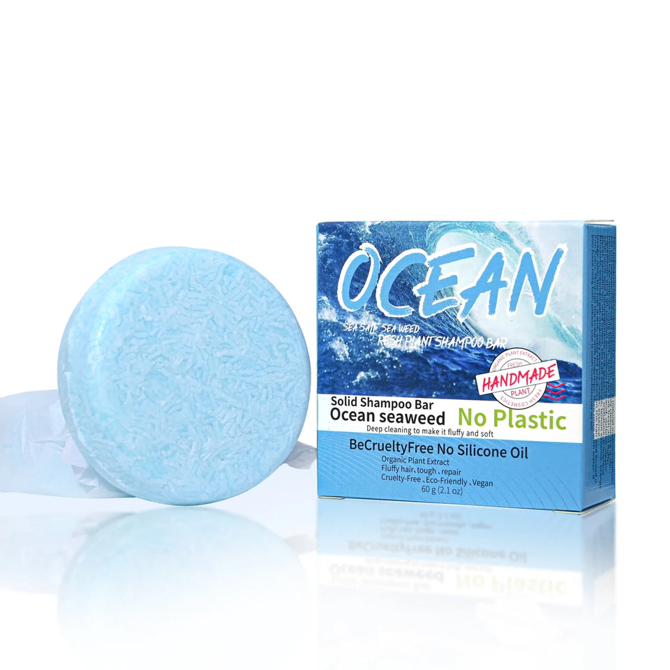 Refreshing Ocean Shampoo Seaweed essence Handmade Soap Soft and Tough Hair Care Soap Men's Shampoo