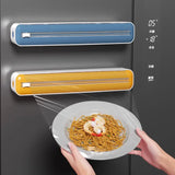 Practical Kitchen Tool Plastic Wrap Dispenser with Cutter, Adjustable Foil & Cling Film Storage Box Food Wrap Organizer