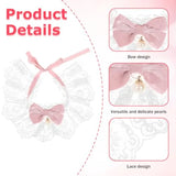 Cat Bow Collar Breakaway Kitten Collar with Cute Bow Tie Girl Cat Collars Cats Princess Costumes Pink Outfit for Kitty and Some