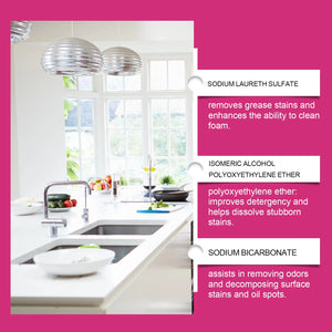 Baking Soda Heavy-Duty Grease Cleaner Spray Tackles Stubborn Grease Stains Powerful Degreaser For Kitchen Hoods And Stoves