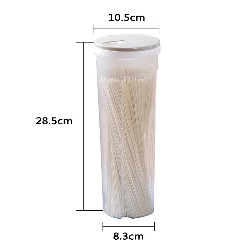Noodles Storage Container Food Grade Plastic Transparent Airtight Kitchen Multi Compartment Sealed Jars Pantry Dry Food Cylinder