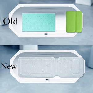 Non Slip BathTub Mat Suction Cup Bath Tub Pillow Headrest Long SPA Pillows Neck Cushion Hangable Waterproof Bathroom Accessories