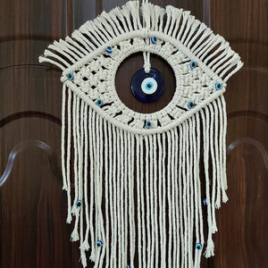 Macrame Wall Hanging Handmade Turkish Evil Eye Pendant Tapestry Nazar Decoration for Home Living Room Wall Home Decor Gift Tapiz