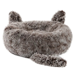 Cartoon Cat Bed Pet Nest Super Soft Warm Round Pet for Bed Semi Enclosed Dog and Cat House 2 in 1 Sleeping Bag Cat Princess Bed