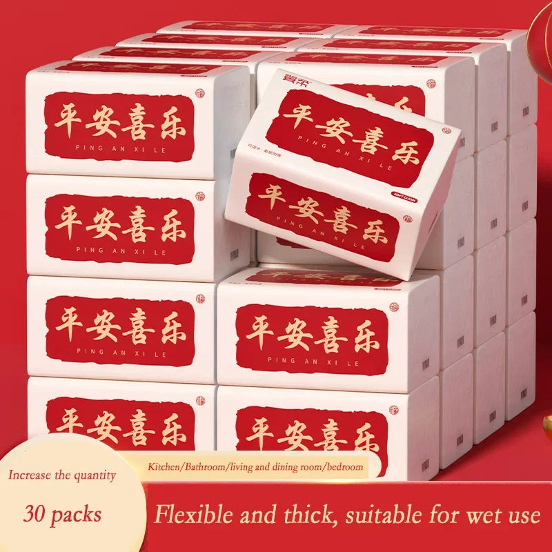 4/10/30 large packs of toilet paper can be wet water pliable log affordable pack tissues napkins 5 layer thickened embossed