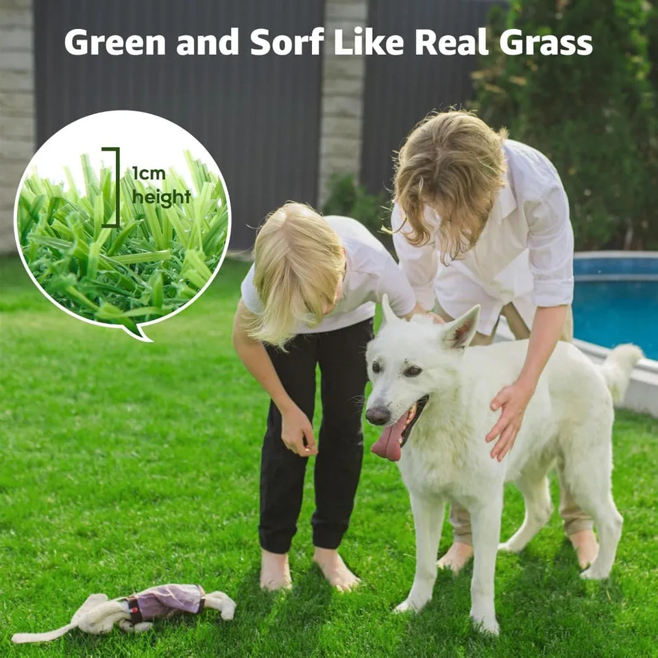 Artificial Grass Turf Roll Outdoor for Garden Landscape Decoration, Astroturf Rug with Drainage Holes,Synthetic Grass Lawn for B