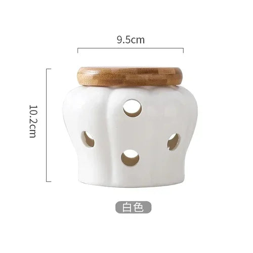 Kitchen Ventilation Storage Tank Pumpkin Jar Hollow Out Ceramic Storage Tank Garlic Ginger Dried Chili Pepper Storage  Jars