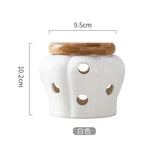 Kitchen Ventilation Storage Tank Pumpkin Jar Hollow Out Ceramic Storage Tank Garlic Ginger Dried Chili Pepper Storage  Jars