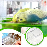 Bird Cage Feeder Parakeet Bathtub Drinker Feeding Portable Multifunction Hanging Bird Bath Hanging Shower Box for Parakeets