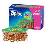 Snack Bags 280 Count Resealable Plastic Bags with EasyGuide Texture Grip Seal Technology Fresh Food Storage and Convenience