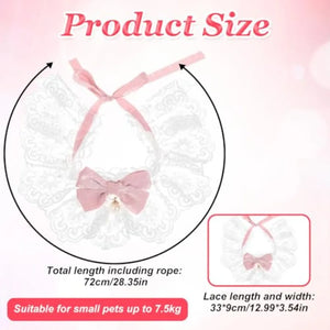 Cat Bow Collar Breakaway Kitten Collar with Cute Bow Tie Girl Cat Collars Cats Princess Costumes Pink Outfit for Kitty and Some
