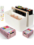 3 Pack Craft Organizers and Storage Set Portable Plastic Art Caddy with Handle & 2 Foldable Art Supply Storage Box Art Bin Craft