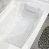 Non Slip BathTub Mat Suction Cup Bath Tub Pillow Headrest Long SPA Pillows Neck Cushion Hangable Waterproof Bathroom Accessories