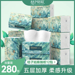 Thick Tissue Paper, 280 Sheets/pack, Household Tissue Paper, Toilet Paper, Soft Tissue Paper, 12 Packs/pack