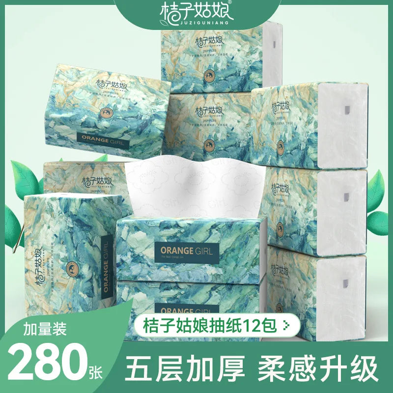 Thick Tissue Paper, 280 Sheets/pack, Household Tissue Paper, Toilet Paper, Soft Tissue Paper, 12 Packs/pack