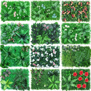 Green Artificial Plants Wall Panel Plastic Outdoor Lawns Fake Flowers Decor  Wedding Backdrop Party Garden Grass Flower Wall