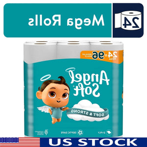24 Mega Rolls 2 Ply Toilet Paper Soft Strong Flushable Septic Safe 320 Sheets Per Roll Perforated Long Lasting Comfort