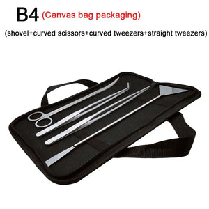 Aquarium Tools Set Scissor Tweezers Plants Wave Scissors Grass Stainless Cleaning Tools Fish Tank Shovels Aquarium Accessories