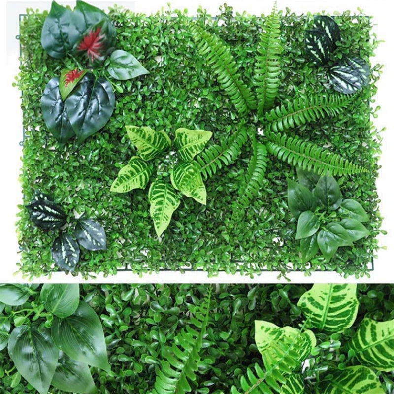 Green Artificial Plants Wall Panel Plastic Outdoor Lawns Fake Flowers Decor  Wedding Backdrop Party Garden Grass Flower Wall