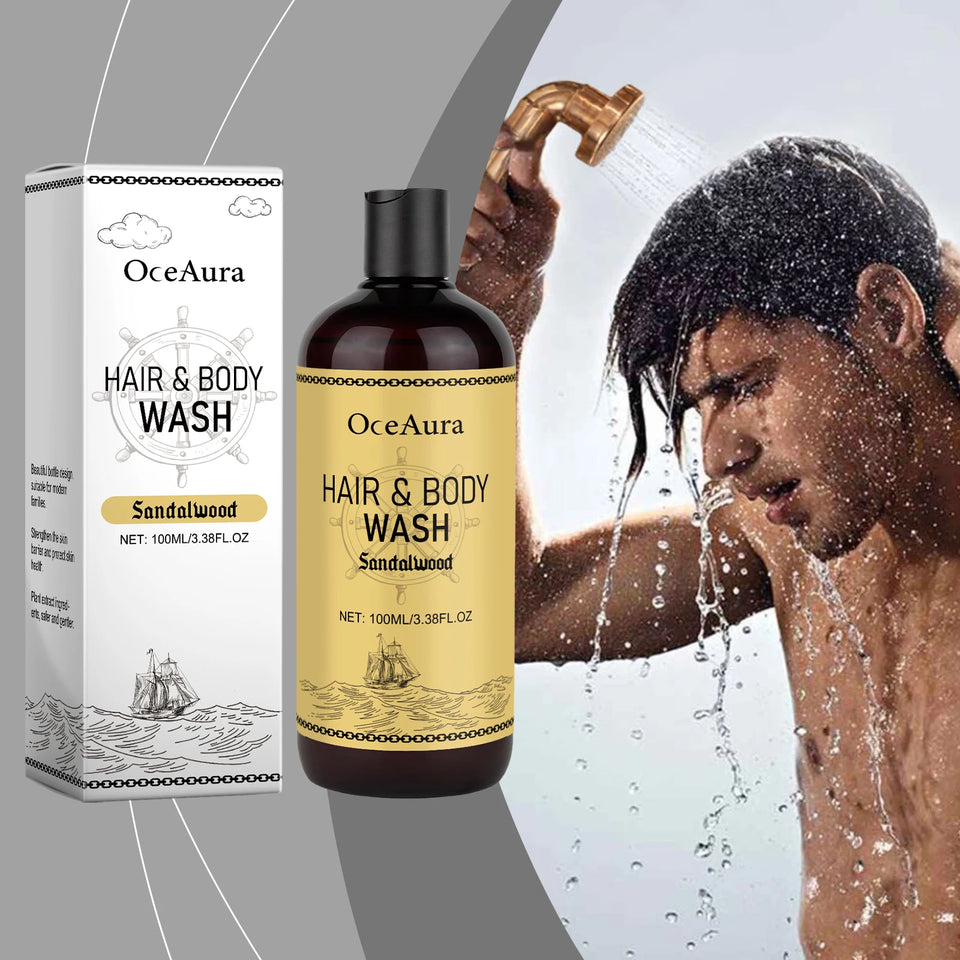 OceAura 2-in-1 Shampoo & Body Wash for Men - Moisturizing Body Wash, Skin & Scalp Cleanser, Hair Shampoo