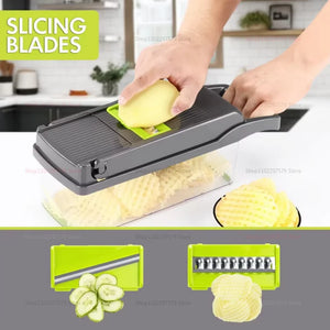 Portable Vegetable Cutter Shredder Multifunctional Slicer Potato Chopper Carrot Grater Reusable Fruit Veggie Cutting Tool