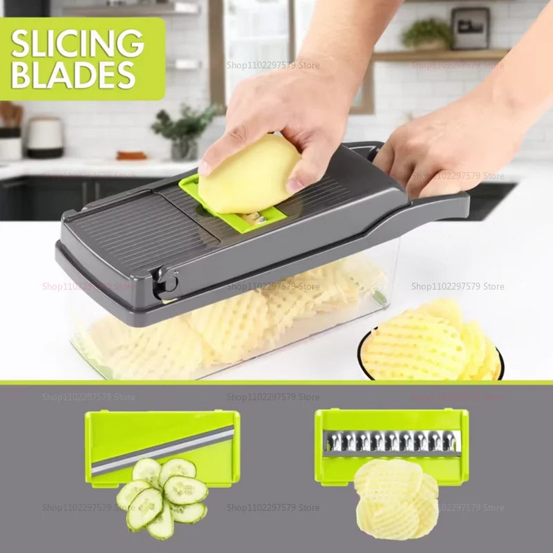 Portable Vegetable Cutter Shredder Multifunctional Slicer Potato Chopper Carrot Grater Reusable Fruit Veggie Cutting Tool