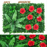 Green Artificial Plants Wall Panel Plastic Outdoor Lawns Fake Flowers Decor  Wedding Backdrop Party Garden Grass Flower Wall