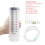100-550ml Large Syringes With Tube for Liquid Plastic Syringes With Tip Cap for Glue Dispensing, Watering, Refilling, Feeding