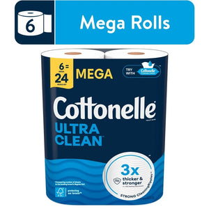 Ultra Clean Toilet Paper Strong Toilet Tissue 6 Mega Rolls