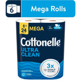Ultra Clean Toilet Paper Strong Toilet Tissue 6 Mega Rolls
