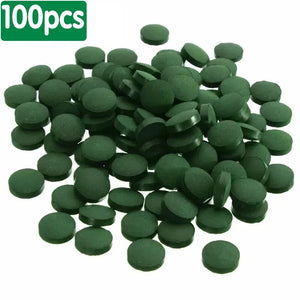 100/1500pc High Purity Spirulina Tablets Spiral Seaweed Enrichment Favorite Pets Food Fish Crystal Red Shrimp Fish Food Aquarium