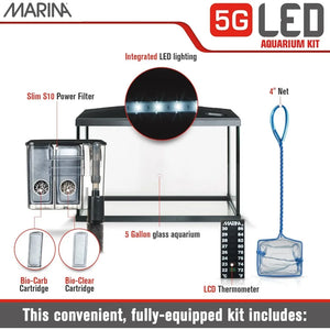 Beginner-Friendly 5 Gallon LED Aquarium Kit for New Fish Enthusiasts