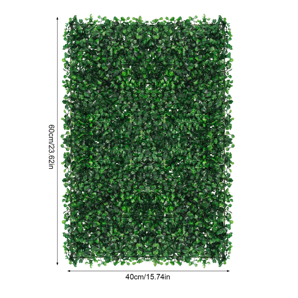 Pack of 12 Artificial Hedge Plant Fence Screen Green Wall Panels Decor Beautiful for Balcony Fence, UV Protection