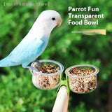 【N】Parrot Food Bowl Feeder Cup With Clip Small Pet Bird Feeder Water Bowl Bird Cage Feeder Pet Feeding Basin Bracket Accessories