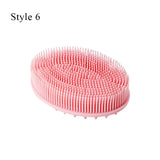 Exfoliating Sponge Dead Body Scrubber Skin Head Washing Brush Comb Silicone Bristle Bath Brush Scalp Massager Bath Tool Hygienic