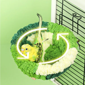Bird Cage Nest Warm Plush Nest with Stick Bird Beds Parrot Nest Parakeet Nest Cockatiel Bed Winter Sleeping Bed Bird Hammock