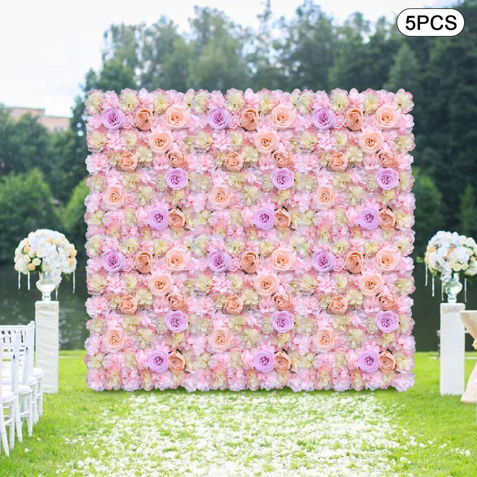 Artificial Wall Panels Flower Wall Mat Silk Flower Panels for Outdoor Garden Backyard Fence Privacy Screen and Indoor Wall Decor