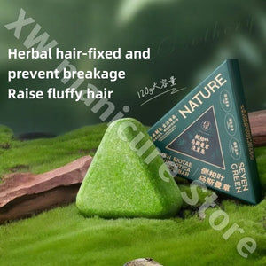 Seven-green Usman Grass Shampoo Soap Cypress Leaf Polygonatum Herbal Plant Extract Refreshing Clean Oil Control and Itching 120g