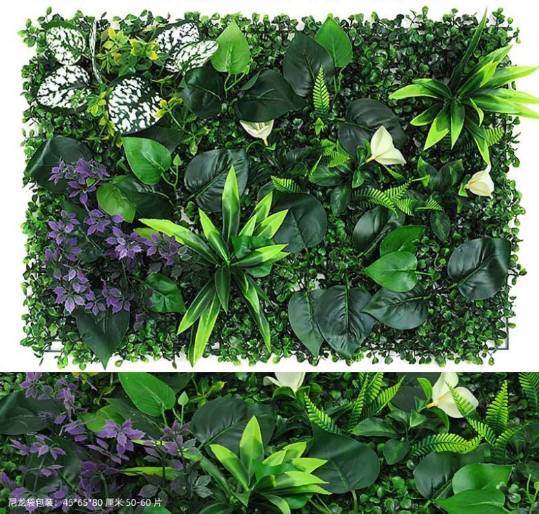 Green Artificial Plants Wall Panel Plastic Outdoor Lawns Fake Flowers Decor  Wedding Backdrop Party Garden Grass Flower Wall